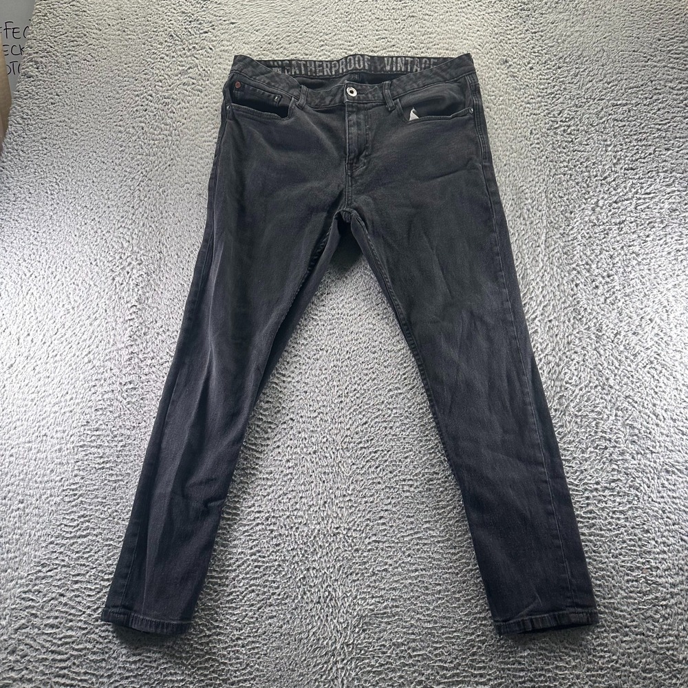 Weatherproof Vintage Jeans Mens 36x32 Black Cotton Denim Skinny Workwear Stretch